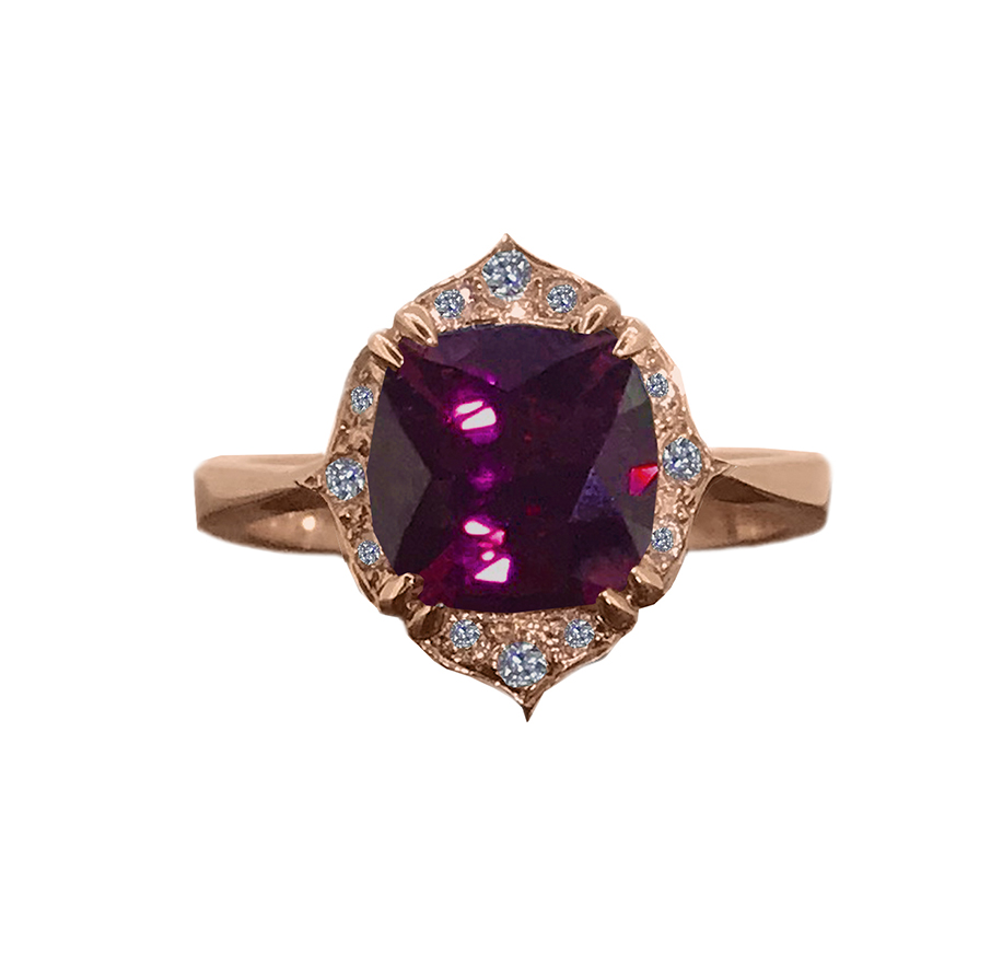Grape Garnet Ring with Diamond Detailing — TORY & KO. Jewellers